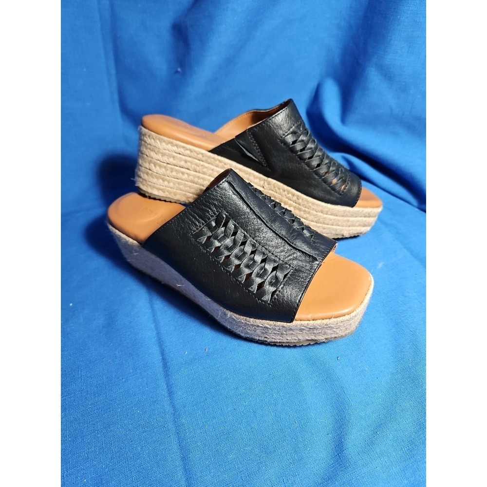 Kenneth Cole Gentle Souls Silvana Wedge Slides Leather‎ Braid Size 7